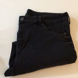 Gap Universal Legging Jean 18 / 34 LONG Distressed Destroyed Denim Black